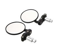 Sosoport 1 paire Rétroviseur de Rétro Vintage Miroir de Sécurité Arrondi pour Guidon de Compatible Noir