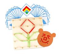 Sosoport 1 Pièce Panneau Géométrique en Bois Casse-tête pour Enfants Jouets De Tige Matériel Montessori Puzzle De Formes Tableau De Maths Montessori Géoplans pour La Classe Formes De Puzzle