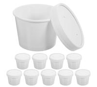 Sosoport 10 Ensembles Gobelets à Soupe 240ml avec Couvercles Jetables | Étanches et Résistants à L'huile, Surface Lisse Antidérapante, pour Céréales Desserts Petit-déjeuner à Emporter
