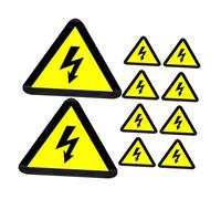 Sosoport 10 pièces Autocollants de Sécurité Électrique Triangle Jaune Résistants Chaleur pour Panneaux Avertissement de Choc Électrique