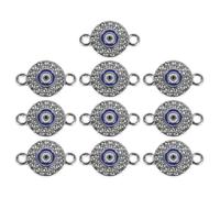 Sosoport 10 Pièces Breloques Œil du Démon en Alliage Argenté pour Fabrication de Bijoux, Pendentifs Solide et Confortables, pour Création de Colliers DIY