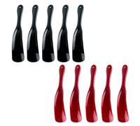 Sosoport 10 Pièces Cure-chaussures en Plastique Rouge et Noir | Design Simple et Lisse, Bords Arrondis Polis, Usage à Domicile Déplacement, pour Seniors