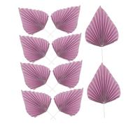Sosoport 10 Pièces Décorations de Palmier Papier pour Gâteaux Éventails Décoratifs Boho Ornements pour Anniversaire et Mariage