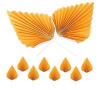Sosoport 10 Pièces Décorations Gâteau de Palmier Papier Éventail Accessoires Cake Decor pour Anniversaire Fille Ornements Pâtisserie Festifs et Lot de Grandes Dorées