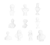 Sosoport 10 pièces Lot de Sculptures Résine Miniatures Décorations Artistiques de Bureau Figures Détaillées pour Intérieur Ornement Portrait Compact et Élégant