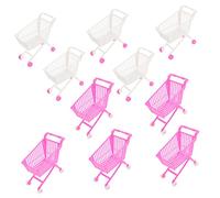 Sosoport 10 Pièces Mini-Caddie Fun Toys Caddie de Course jouyet Enfants The Toy Chariot Mini-Jouets Jouets Miniatures Jouer Voiture Jeu de rôle Panier Panier d'achat Plastique