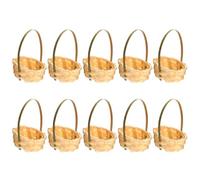 Sosoport 10 Pièces Mini Panier Tressé à Main en Bambou à Main | Khaki, Usage Maison pour Fleurs Artificielles, Style Rustique Chic, Pratique et Peu Encombrant