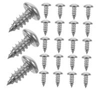 Sosoport 100 pièces Vis Autotaraudeuses Inox à Tête Ronde Lot de Vis Auto Perceuses Acier Inoxydable Résistantes Corrosion pour Bois Fixation et Pratique pour Bricolage et Meubles
