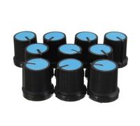 Sosoport 10pcs Boutons de Potentiomètre en Plastique Bleu 6mm Surface Antidérapante pour Arbre Rond, Faciles à Utiliser et Adaptés aux Potentiomètres Rotatifs