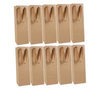 Sosoport 10pièces Sachets Papier Kraft Pour Emballage De Vin Sacs Cadeaux Pour Bouteilles Pochettes Papier Pour Présentation
