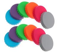 Sosoport 12 pièces Bouchons Silicone Multicolores pour Bouteilles de Boissons Couvercles Étanches Réutilisables pour Bière et Vin Joint Anti-fuite pour Canettes et Gourdes Protection