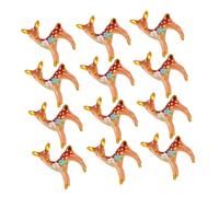 Sosoport 12 Pièces Décoration Cerf Sika Jouets De Cerf Petites Figurines De Rennes Figurines De Rennes De Noël Statues De Cerfs Miniatures Accessoires De Jardins De Fées Mini-Renne Résine