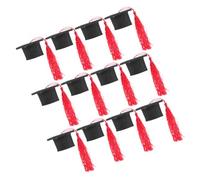 Sosoport 12pièces Mini Casquette De Remise De Diplôme pour Bouteille Couvre-Bouteille De Graduation Set Décoration Pompon