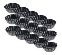 Sosoport 15 pièces Moules à Tartelettes Acier Épais Lot de Moules Antiadhésifs pour Pâtisserie Maison Adaptés pour Aux Œufs Muffins Puddings et Desserts Variés