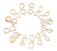 Sosoport 17 Pièces Découpes en Bois Vierges Thème Lunettes, Facile à Colorier, Bois Résistant sans Déformation, pour DIY et Décoration Artisanale