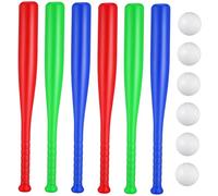 Sosoport 1Ensemble Balles et Battes de Baseball Plastique pour Garçon Fille Extérieur pour Jeux Famille et Développement des Compétences Motrices