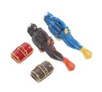 Sosoport 2 Ensembles Modèle De Plongeur Accessoires Aquarium Ornements Réservoir Figurine Chauffage Pompe Trousse Usine Poisson Décorations Trésor Grotte Filet Air Rouge Résine 4 Pièces * 2