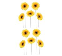 Sosoport 2 Ensembles Piquets De Jardin Tournesols Artificiels Décoration Vibrante pour Jardin Et Cour pour Aménager Extérieurs 5 Pièces * 2