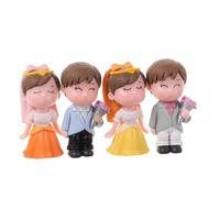 Sosoport 2 Paires Figurines pour Gâteau Décoration de Table Adorable Couple Accessoire Romantique pour Fiançailles et Événements Spéciaux