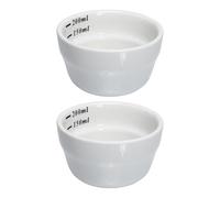 Sosoport 2 Pièces Bol Doseur en Céramique 200ml, Design Simple | Ouverture Large, Surface Lisse, Mesure Visible, pour Sauces et Jus, Usage Maison Cuisine