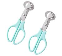 Sosoport 2 pièces Ciseaux à Œufs de Caille Acier Inoxydable Bleu Ergonomiques Coupe-coquille Pratique pour Cuisine Maison