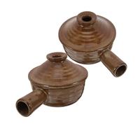 Sosoport 2 Pièces Clay Soup Bowl With Lid And Handle Japanese-style Pot For Microwave And Stovetop Multipurpose Retro Stewpan For Soups Salads