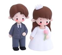 Sosoport 2 pièces Figurines Mariés Gomme Souple pour Gâteau de Mariage et Anniversaire Décorations et Souvenirs pour Célébrations