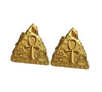 Sosoport 2 pièces Figurines Pyramide Égyptienne Résine Décor Vintage Compact Modèles Décoratifs pour Bureau et Éducation Lot de Pyramides Anciennes