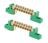 Sosoport 2 pièces Kit de Barres de Terre Cuivre Positions Barrette de Connexion Électrique Robuste pour Boîtiers de Distribution Installation Facile et Conductivité
