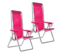 Sosoport 2 pièces Mini Chaise Longue pour Maison de Poupée Chaise Miniature de Jardin Décorative Accessoires Décor Maison Simulation Meuble Miniature pour Décoration