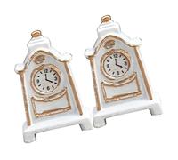Sosoport 2 Pièces Miniature Pendule de Bureau Décor Pendule Rétro pour Maison Miniature Ensemble Accessoire Décoratif Compact et Réaliste