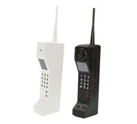 Sosoport 2 pièces Ornement Téléphone Vintage Modèle Brique Ancienne Décoration Rétro Bureau Salon Accessoire Noir et Blanc