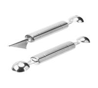 Sosoport 2 pièces Outil de Sculpture de Fruits Acier Inoxydable Cuillère à Boule pour Pastèque et Melon et Ergonomique pour Découpe et Évidage Facile