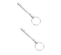 Sosoport 2 Pièces Pince De Fixation d'argent Bobine De Badge Carte Titulaires Voiture Banque Agrafe Étiqueter Clé Fermoirs Douane Pinces à Portefeuille Griffe Petit Silver Métal