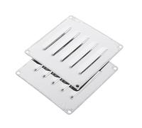 Sosoport 2 Pièces Plaque de Ventilation Acier Inoxydable Panneau Aération Louvered pour Foyer Extérieur Barbecue Chauffage et Camping Couverture Entrée Air pour Circulation Fumée