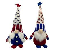 Sosoport 2 Pièces Poupée sans Visage GNOME Décor Independence Day Rouge | Tissu Rembourré Coton, Style Classique et Amusant, sans Odeur ni Perte, pour Fête et Décoration de Table
