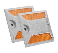 Sosoport 2 pièces Réflecteurs de Sécurité pour Allées Aluminium Moulé Rempli de Sable Marqueurs de Chaussée Robustes et Visibles pour Routes Passages Piétons et Entrées de Garage