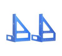 Sosoport 2 Pièces Règle de Mesure Design Portable Multi-angle en Alliage D'aluminium Bleu Échelle et Métrique pour Menuiserie et Rénovation de Meubles