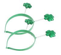 Sosoport 2 pièces Saint Patrick's Day Shamrock Headband Festival Party Headdress Clover Hairband For Adults And Vivid Decorative Irish Celebration Accessory