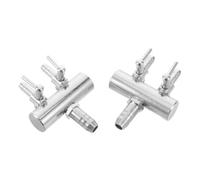 Sosoport 2 Pièces Séparateur d'air Réglable pour Aquarium à 2 Voies en | Débit Précis et Stable, Installation sans Outil, Structure Métal Argentée, pour Mini Écosystèmes et Bassins Domestiques