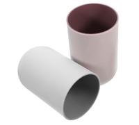 Sosoport 2 pièces Tasses de Bain Réutilisables Double Couleur pour Brossage et Hydratation Tasses de Dentiste et Gobelets de Rince Bouche Rose Gris