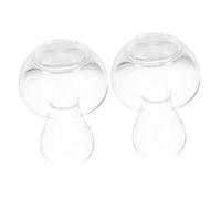Sosoport 2 Pièces Vase aux Champignons Vase carré pièce maîtresse Transparent Cylindre hydroponique Pot de Fleur végétal créatif en Verre décoratif Un Verre