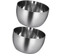 Sosoport 2 Plats à Trempette, Assiettes de Service pour Trempette en Acier Inoxydable Argenté, Couvercle, Ouverture Pratique, Lot de 2 pour Sauce, Steak et Hot-pot