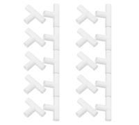 Sosoport 20 Pièces Connecteur T pour Rangement en Plastique Blanc Résistant aux Rayures, Compatible Universellement, Système 3 Voies pour Organisateur de Chaussures et Penderie