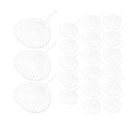 Sosoport 20 Pièces de Supports pour Éventails Ronds en Plastique Blanc, Structure Solide et Résistante à l'eau, Dimensions 27,8x19,7cm, pour Ateliers de Fabrication D'éventails