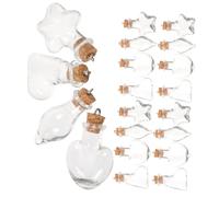Sosoport 20 pièces Flacons Verre Miniatures avec Bouchons Liège Bouteilles Transparentes Décoratives pour DIY Rangement Petits Objets Bouteilles à et Flacons à Message