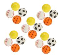 Sosoport 20 pièces Lot de Mini Balles Mousse Sport Anti-Stress Modèles Football Baseball Basket et Tennis Balles Compressibles pour Fête et Entraînement