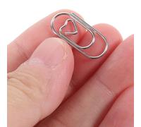 Sosoport 200 Pinces à Papier Mini de Cœur en Métal Argenté - Trombones en Fil D’Acier Robustes - Lot de 200 Pièces Décoratives pour Bureau École Organisation de Documents et Scrapbooking