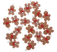 Sosoport 20pcs Pendentifs Bonhomme Épice en Résine Marron, Accessoires Faits Main pour Fabrication de Bijoux, Décorations Suspendues pour Présents et Artisanat