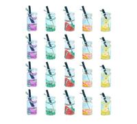 Sosoport 20pcs Pendentifs Mini Bocaux à Boissons en Plastique pour Fabrication de Bijoux Faits Main, Accessoires Créatifs DIY pour Boucles D'oreilles et Porte-clés Couleur Aléatoire